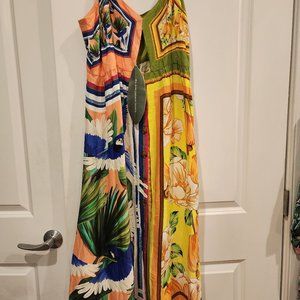 FARM Rio Double Scarves Pastel Midi Dress